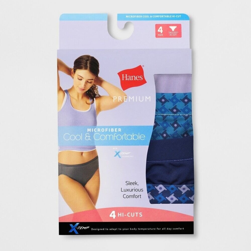 Hanes Premium Women's 4pk High Cut Briefs in Purple Shades Size XXL NIB OO545AFA